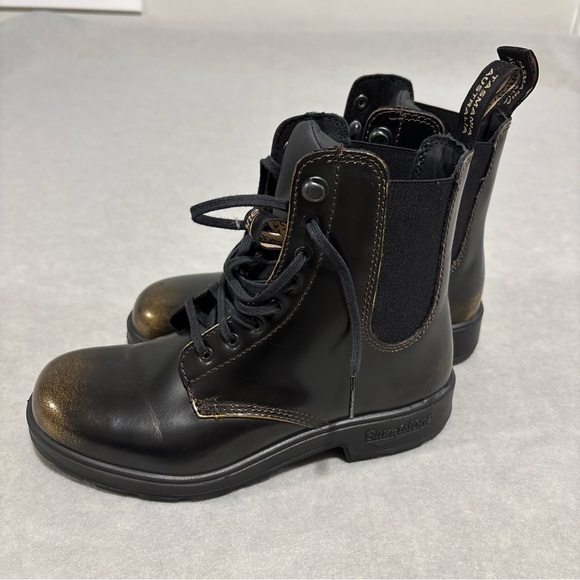 Blundstone Shoes - Blundstone Boots Women's 6.5 Lace Up Gore 2218 Black Gold‎ Shimmer Leather NWOT